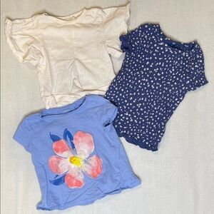 Carter's Short Sleeve Tees - Cream, Blue, and Pink